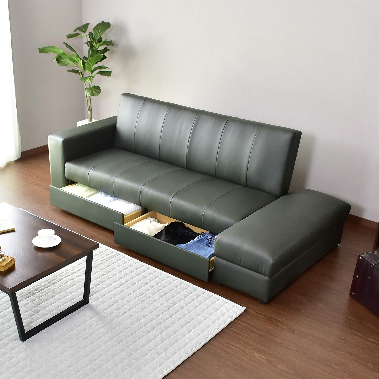 Mayan◇美品】Doris 2人掛けソファ 緑グリーン リクライニング 2025年