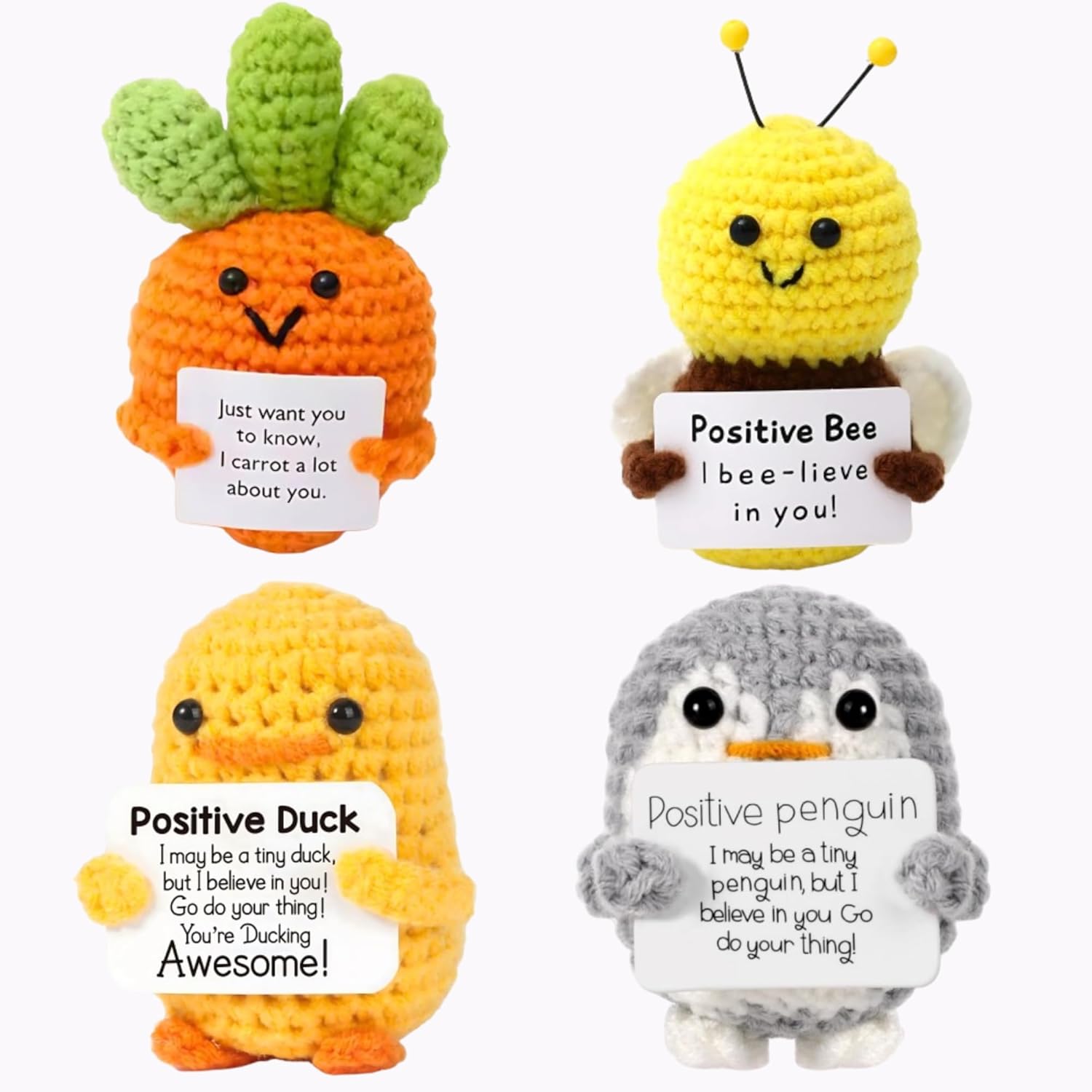 Cute Emotional Support Crochet Toys Handmade Gifts with Message for Women Men Friends Coworkers, Birthday Christmas Valentine’s Gift (Small Family Pack 2) Cute Emotional Support Crochet Toys Handmade Gifts with Message for Women Men Friends Coworkers, Birthday Christmas Valentine’s Gift (Small Family Pack 2)