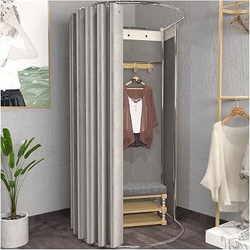 Fitting Room Clothing Store Clothing Store Fitting Room, Floor Standing Move Locker Room with Shade Covor, 90% Visibility Temporary Shelter, Mall Gym Privacy PartitionI,100x95x200cm