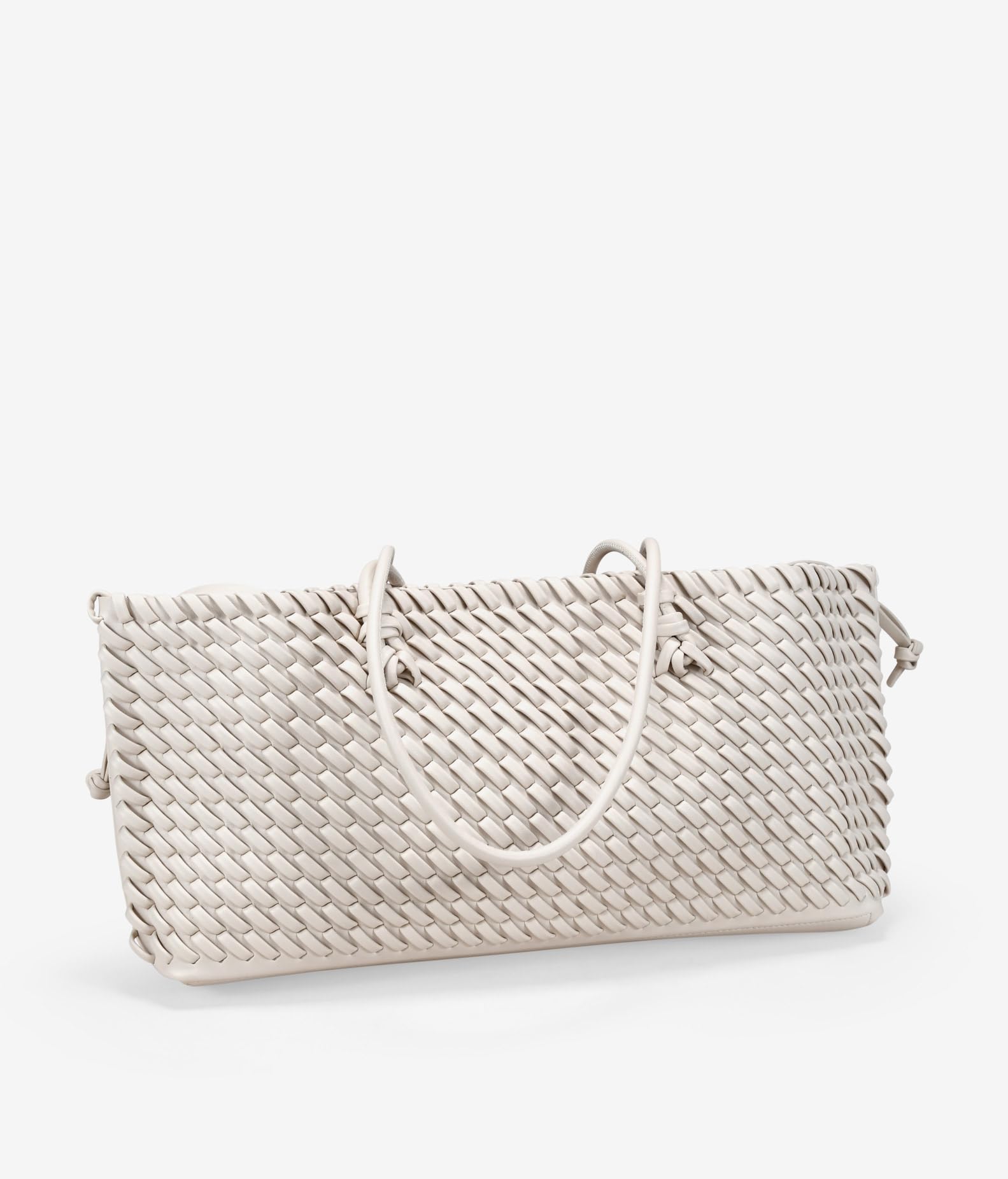 BOSANOVA Bolso de Hombro Rectangular para Mujer con Trenzado por Todo el Bolso y Asas de Colgar al Hombro. Cierre con imán y Bolsa Interior. Beige U