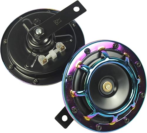 Miniatura 4 de CARMOCAR Kit eléctrico de bocina de coche de 12 V, 135 db, súper fuerte, tono alto y bajo, kit de bocina doble de metal con soporte para coches,