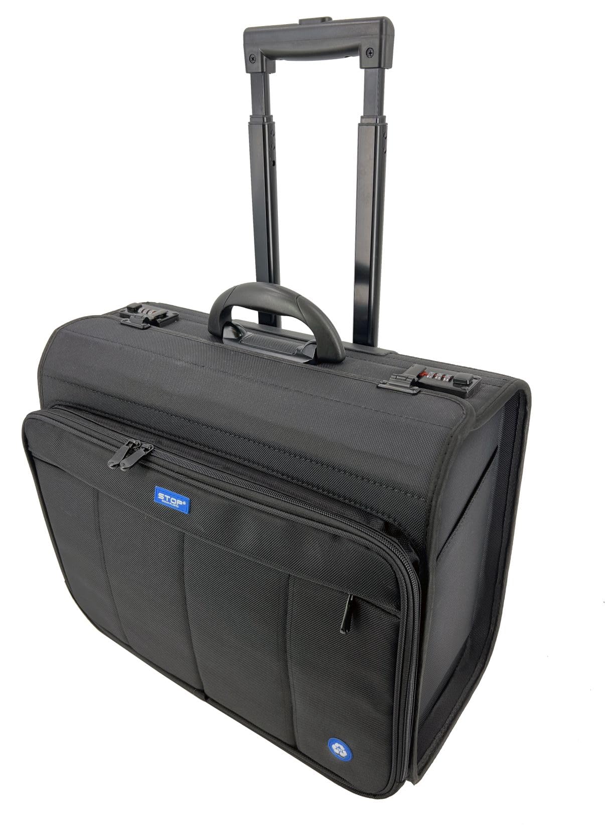 46216 Trolley Pilotenkoffer RPET Samar, Laptopkoffer mit arretierbarem Trolleysystem, 2 Zahlenschlössern, DIN A4 Einsteckfach, ca. 39 x 47 x 24 cm, Businesstrolley, anthrazit