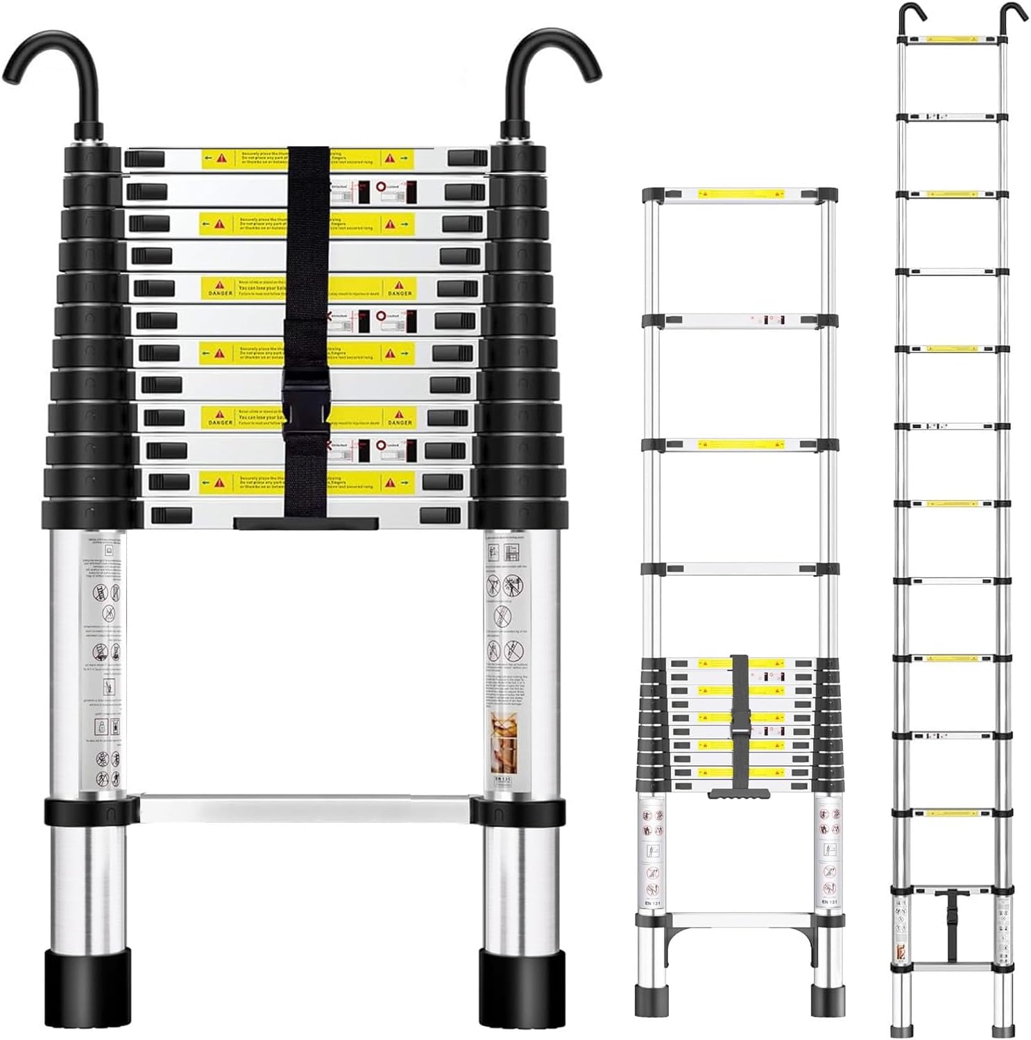 Removable Riser Ladder Rewing Telescopic Ladder Extendable Ladder 3.5M/11.48FT Stainless Steel ...