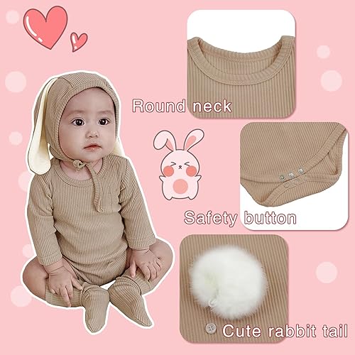 Miniatura 2 de AGQT Babys Bunny Costume Easter Halloween Outfit Set Size 0-24 Months