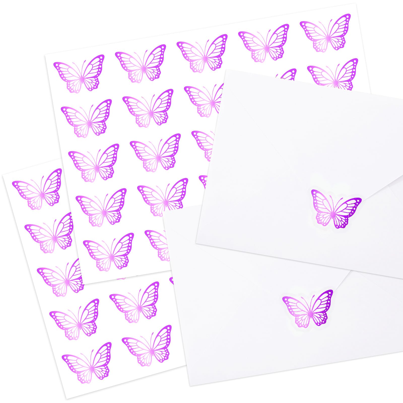 Autocollants papillon violet grand lot de 500 pièces pour décoration