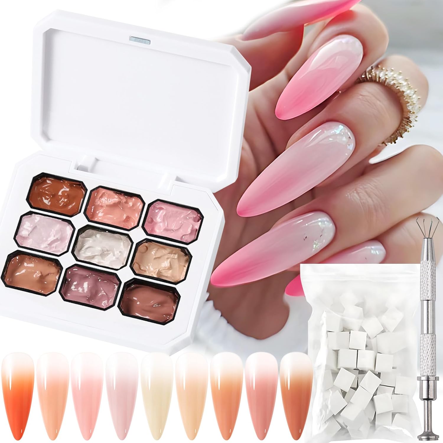 Kit de Gel para Uñas Gradient Painting con 9 Colores Ombre miniatura 1