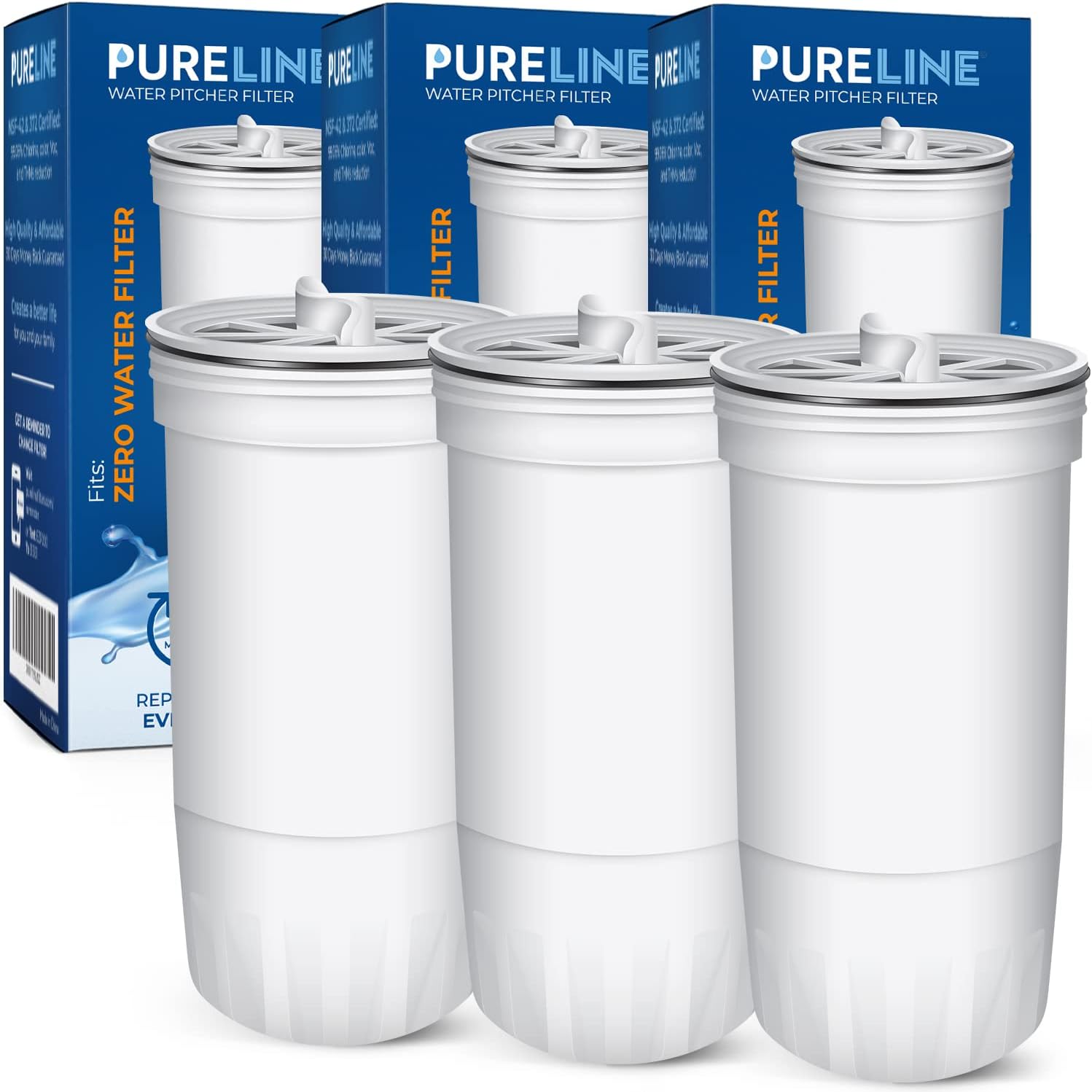 Pureline ZR017 6Stage Replacement Water Filters, Compatible with all