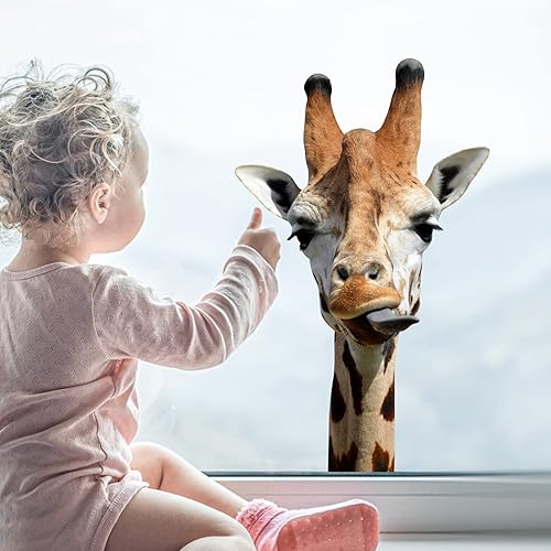 Miniatura 6 de AHNNER Divertida calcomanía de pared de jirafa para despegar y pegar, divertida calcomanía de regalo para amigos y niños, decoración divertida de