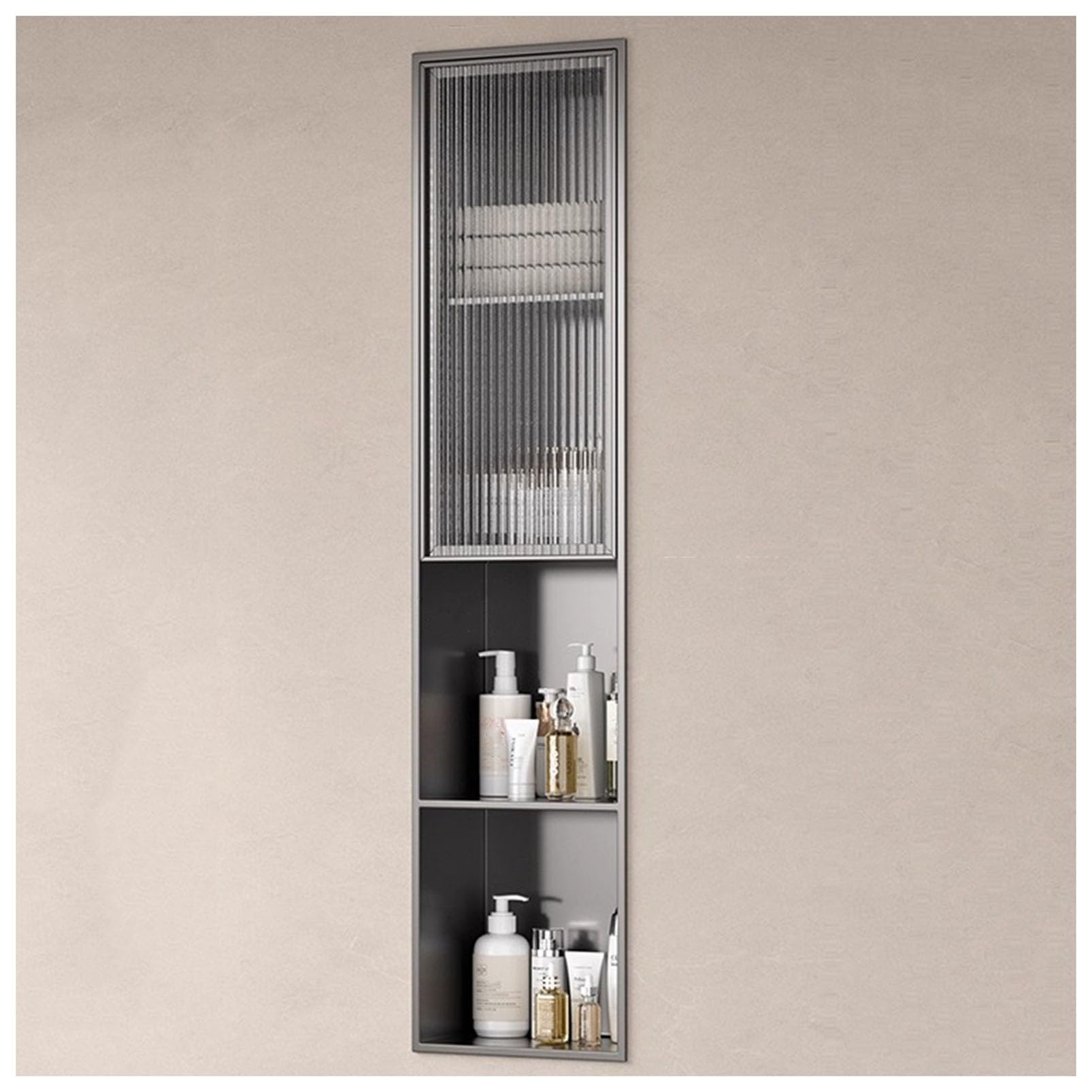 Stainless Steel Medicine Cabinet Recessed Bathroom Niche with Glass Door Hidden Tampon Storage Holder Wall Niche Embedded Shower