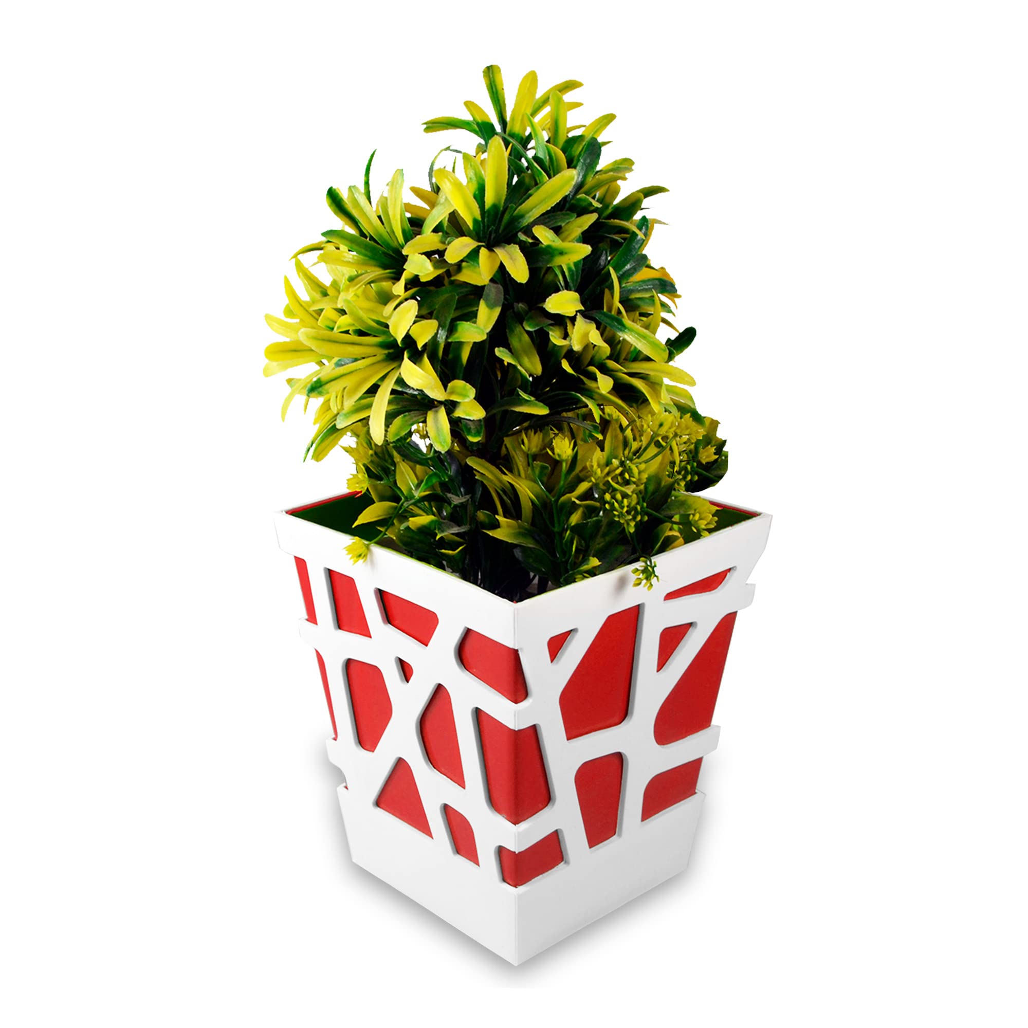 Sharpex Plastic Modern Mosaic Pot Planter | Self-Watering Mechanism Planter | Decorative Indoor Outdoor Garden Planter Pots for All House Plants, Aloe, Pothos, Snake Plants | Large Lightweight (Red) (B08F3LJBLW) Amazon Price History, Amazon Price Tracker
