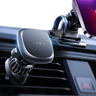 LISEN Magnetic Phone Holder for Car [6 Strong Magnets] Car Phone Holder Mount, Replaceable Base Car Vent Phone Mount Case Friendly iPhone Car Holder Compatible with All Smartphones & Tablets