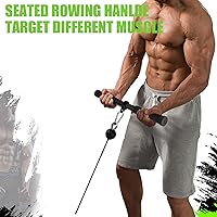 Vista 6 de Accesorio de cable de barra recta para tríceps, barra extraíble de bíceps giratoria de 360 grados, barra de tracción para tríceps LAT con mango