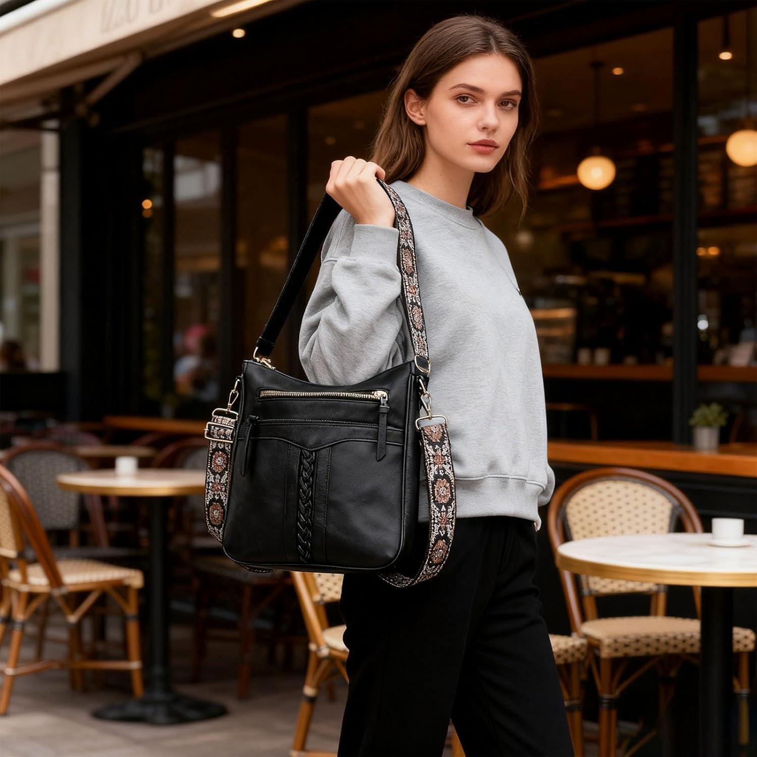 Crossbody Bags for Women,Trendy Crossbody Purses Bucket Bag Soft Leather Shoulder Handbags Lightweight Travel Purse - Image 6