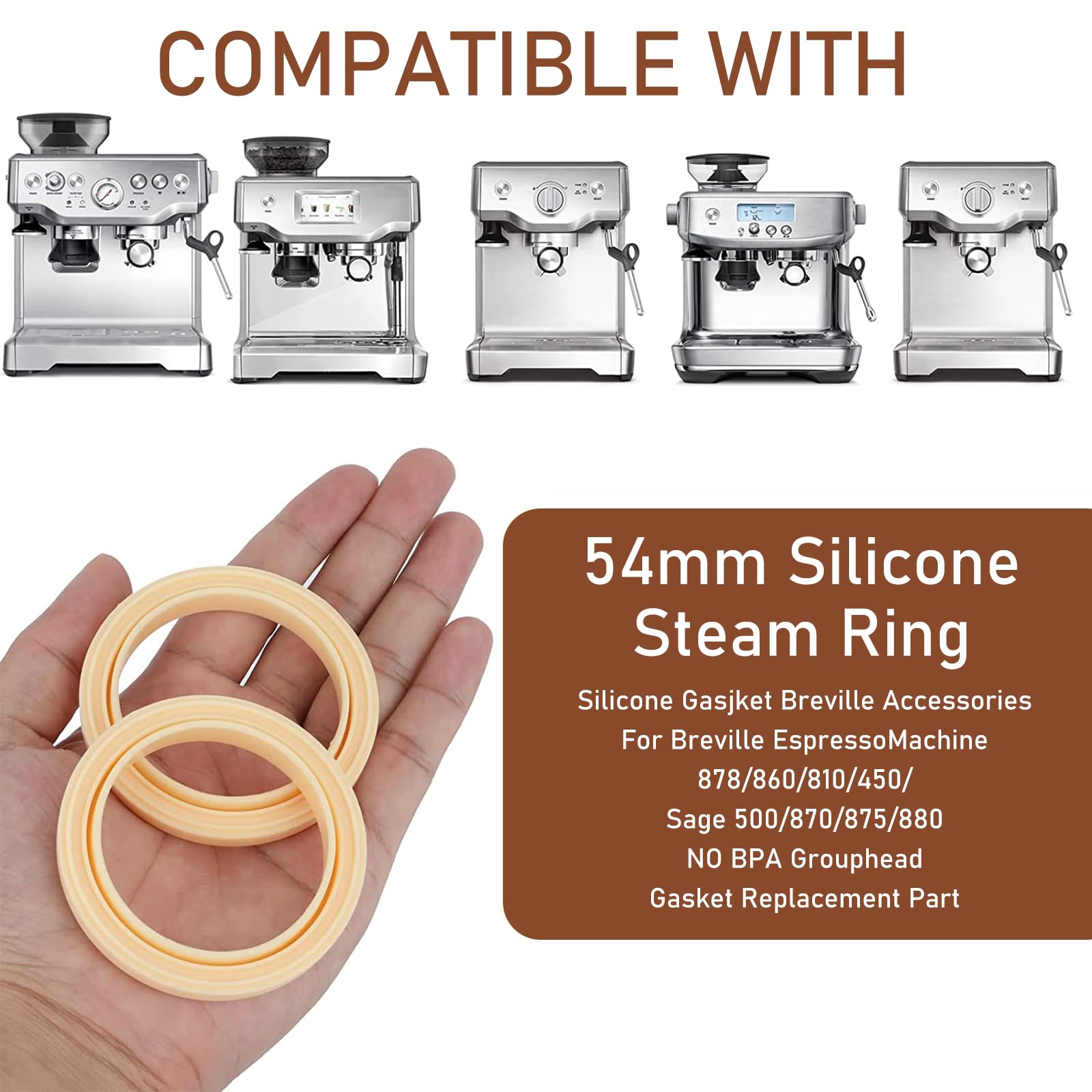 Brouwenkoppakking, groepskoppakking - 54 mm koffiemachine siliconen afdichtingsgroep koppakking - Eenvoudige installatie Herbruikbare multifunctionele afdichtingsring voor 54 mm brouwkop
