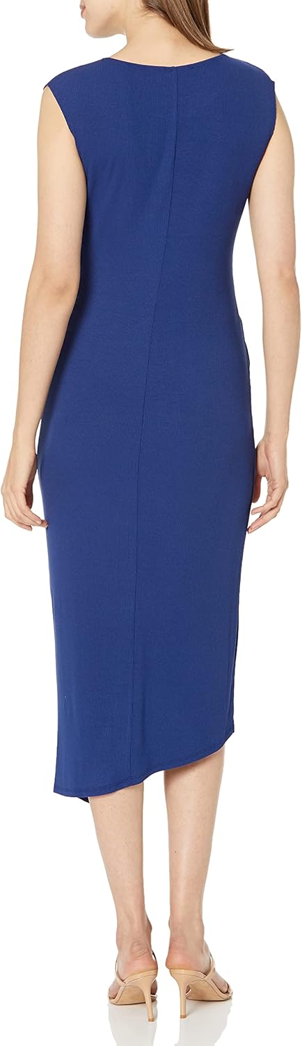 Laundry by Shelli Segal Women's Midi Dress Cap Sleeve Asymmetrical Knot Front Dresses - Image 2