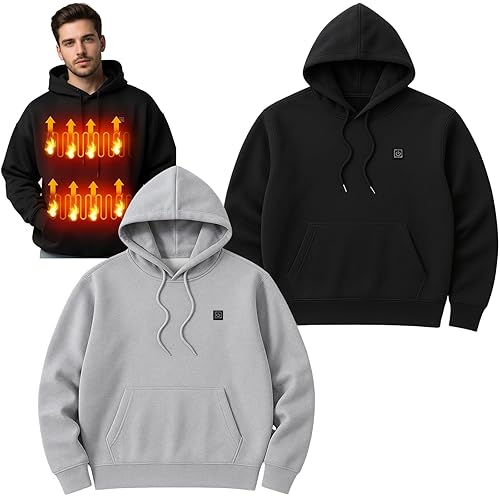 2 Pcs Heated Hoodie for Women and Men Unisex Heated