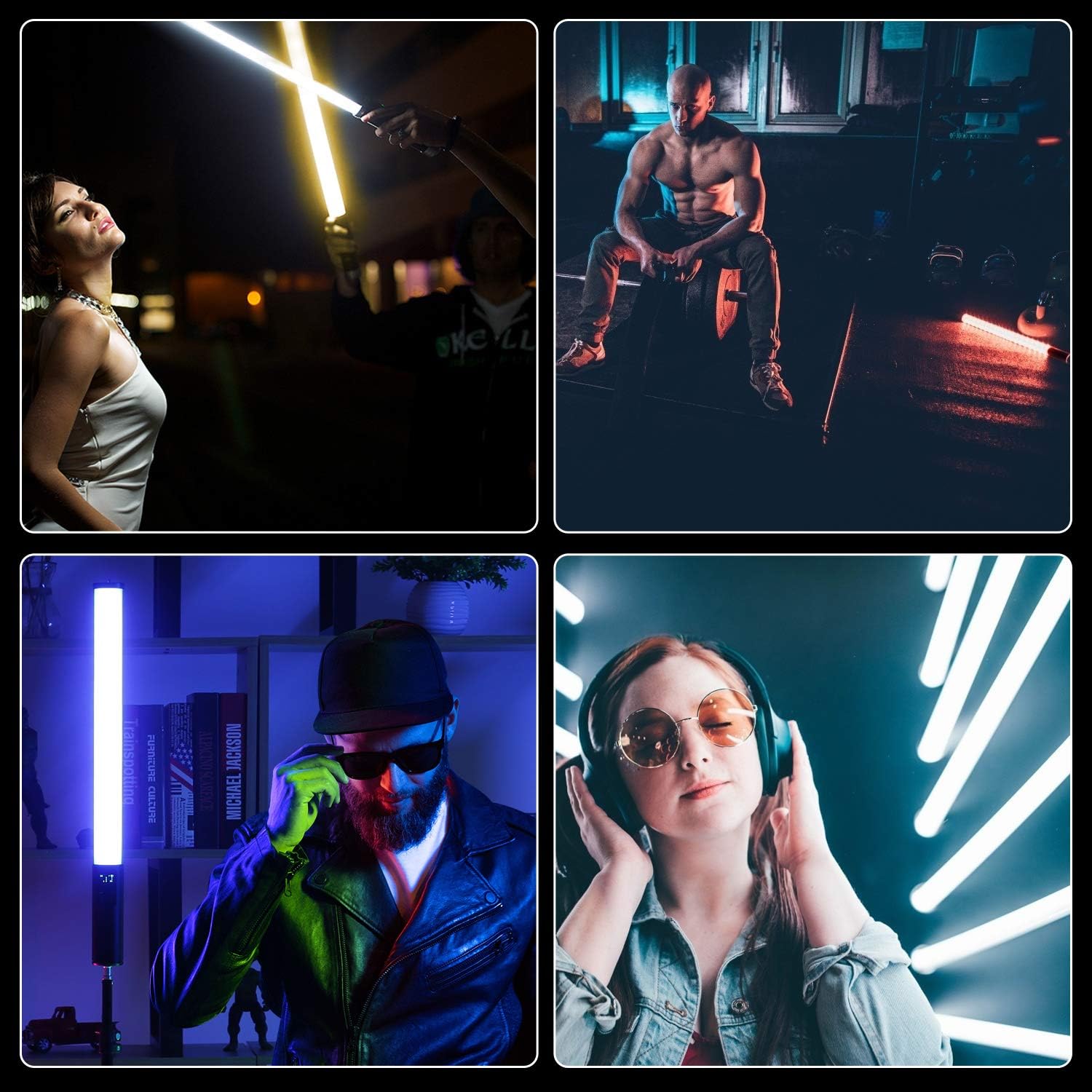 Best Cyber Monday 🔥 Handheld Light Wand, RGB LED Video Light 16 Million Colors, Tube Light for Photography Light Stick with 3253 Lumens Adjustable 2500K-8500K Rechargeable Battery OLED Display Aluminum Body (Black)