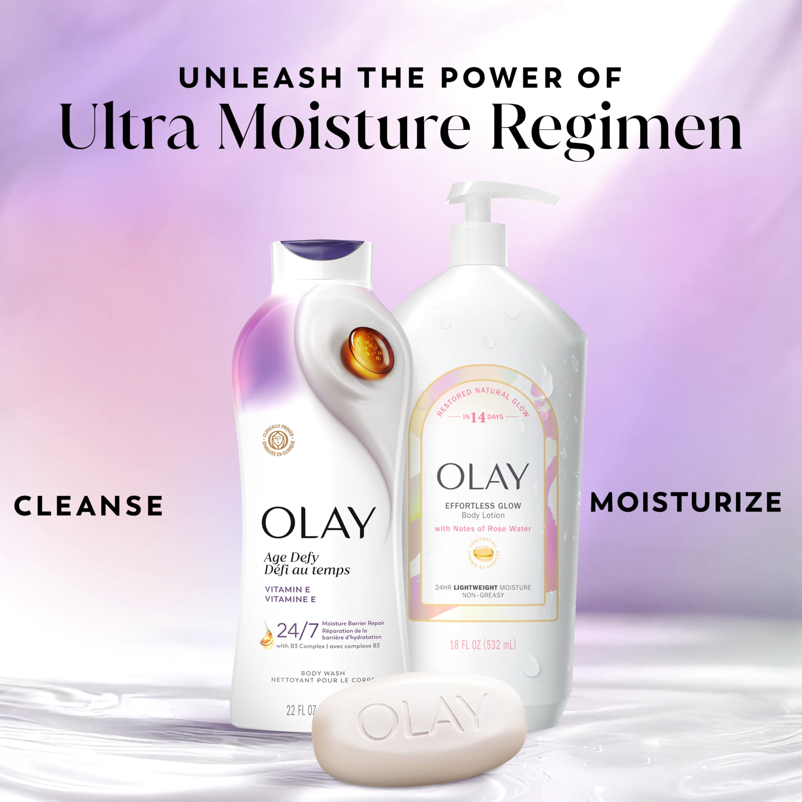 Olay Age Defying Body Wash with Vitamin E & B3 Complex, 22 Fl Oz (Pack of 4) for Moisturizing