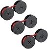 3 Pairs Universal Typewriter Ribbon Black & Red, Twin Spool Replacement for Smith Corona Royal Classic & Most Vintage Typewriters, Nylon Fabric for Typing Machine