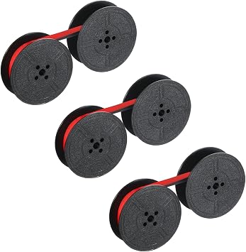Universal Typewriter Ribbon Black & Red- 3 Pack Spool for Vintage Machines | Nylon fabric ink ribbon, clear sharp imprint, easy DIY replacement for vintage typing machines