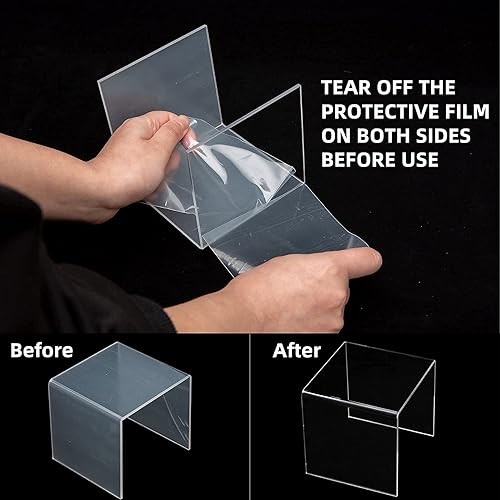 Vista 3 de ihomecooker Soporte de exhibición cuadrado Acylic Riser para cupcakes, artes y manualidades (transparente, 8P-4INCH)