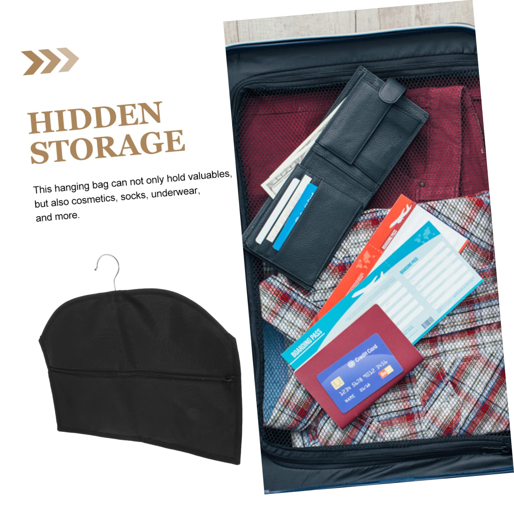 Happyyami Hanging Clothes Storage Bag Versatile Pouch for Home Organization Capacity with Wide Zipper Opening for Valuables and Space Saving Housewarming