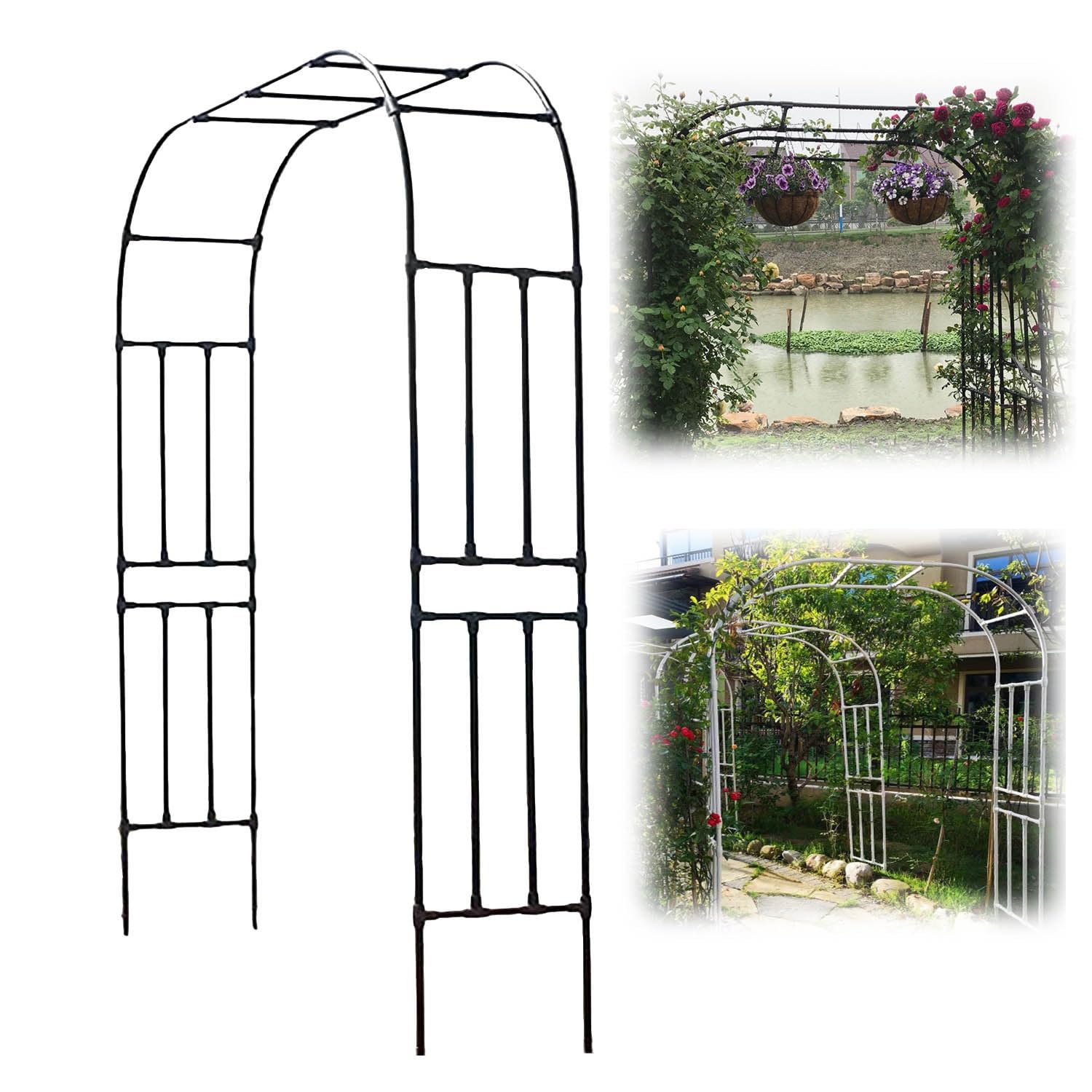 Arco de boda decorativo en color negro, cenador de 241 cm para cumpleaños