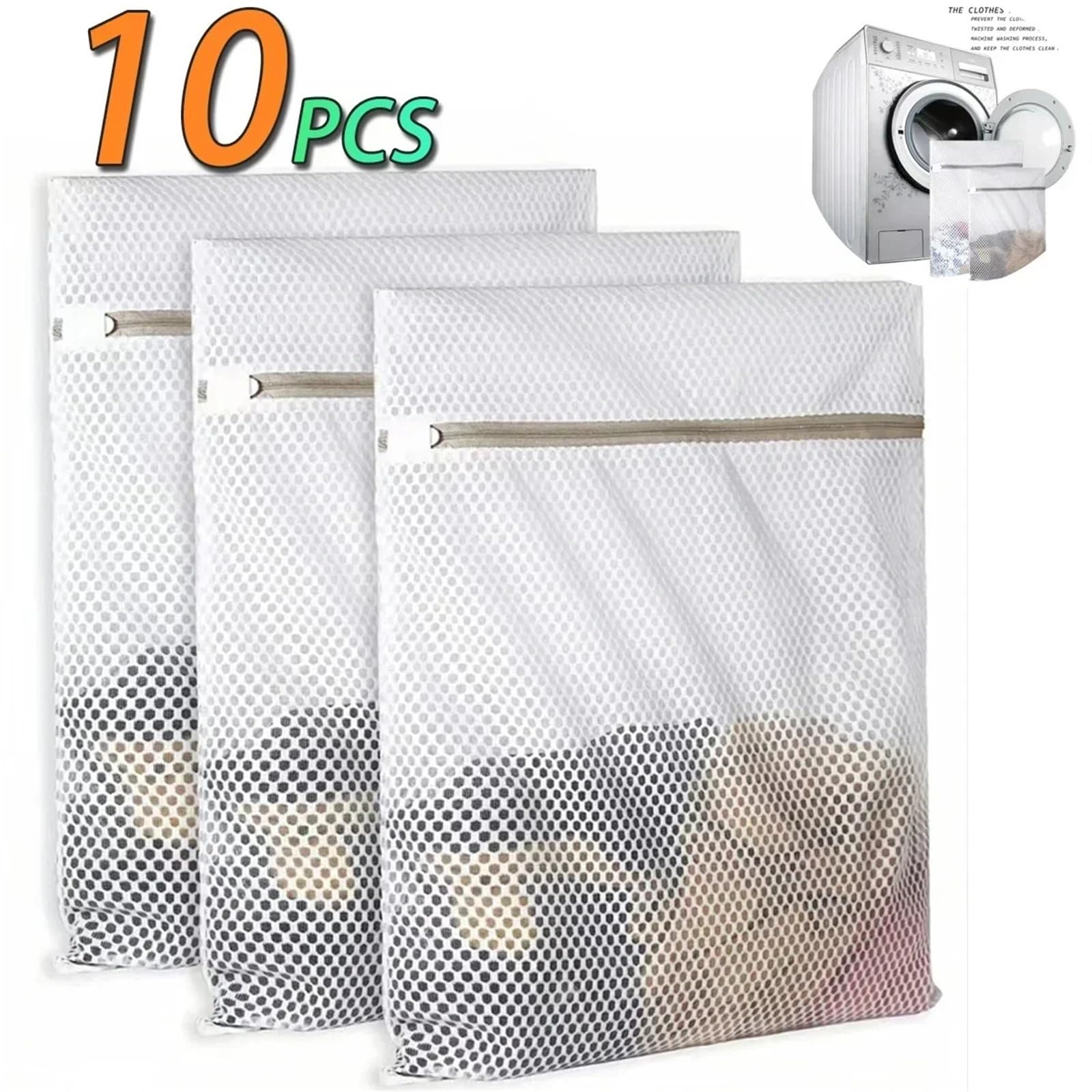 Bolsa Lavadora Bolsas de malla for lavandería, bolsa protectora for ropa delicada, tela red duradera, almacenamiento sucia, organización viaje, 1-10 Uds(10PCS,60X60CM)