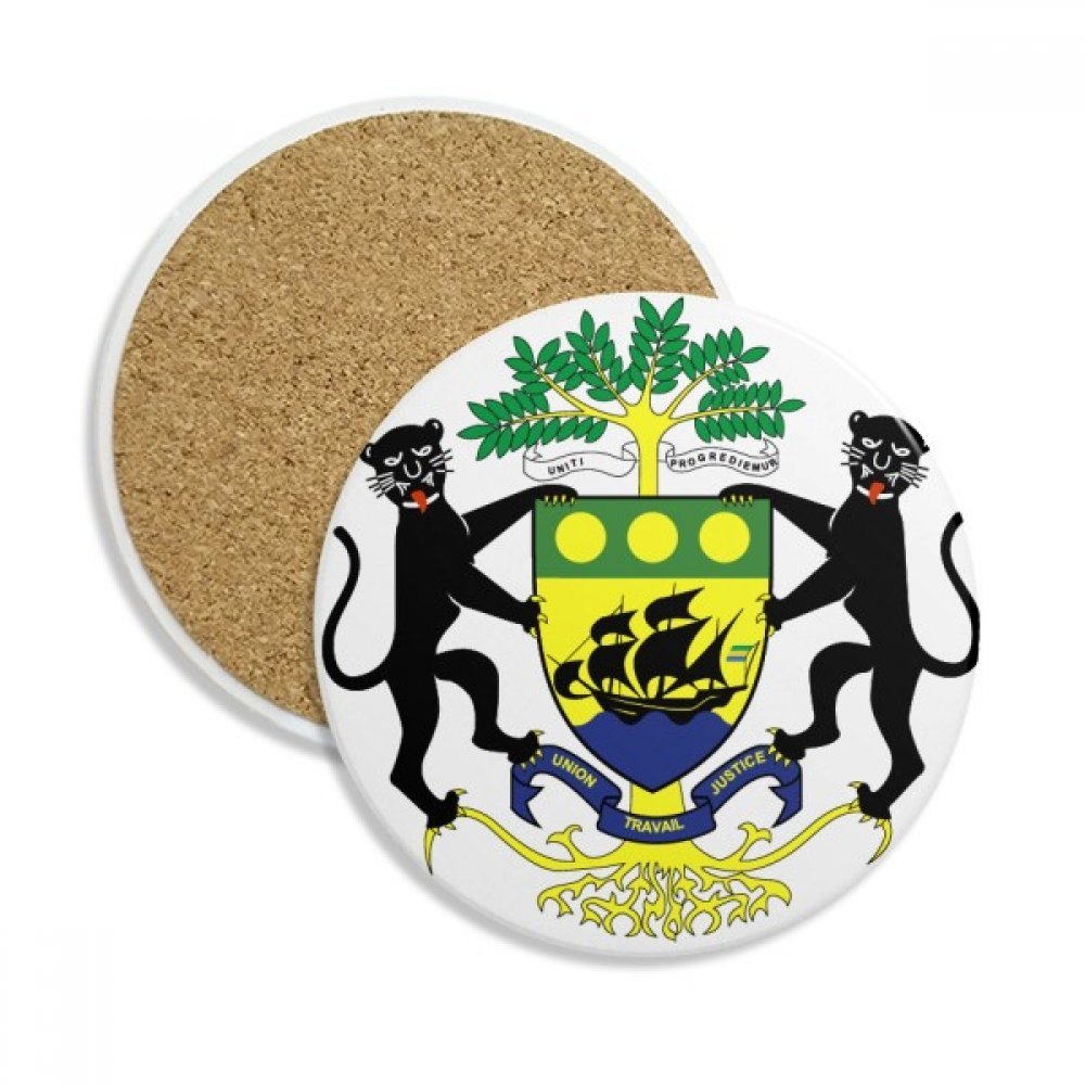 Coaster en céramique pour décorer votre table basse avec l'emblème du Gabon