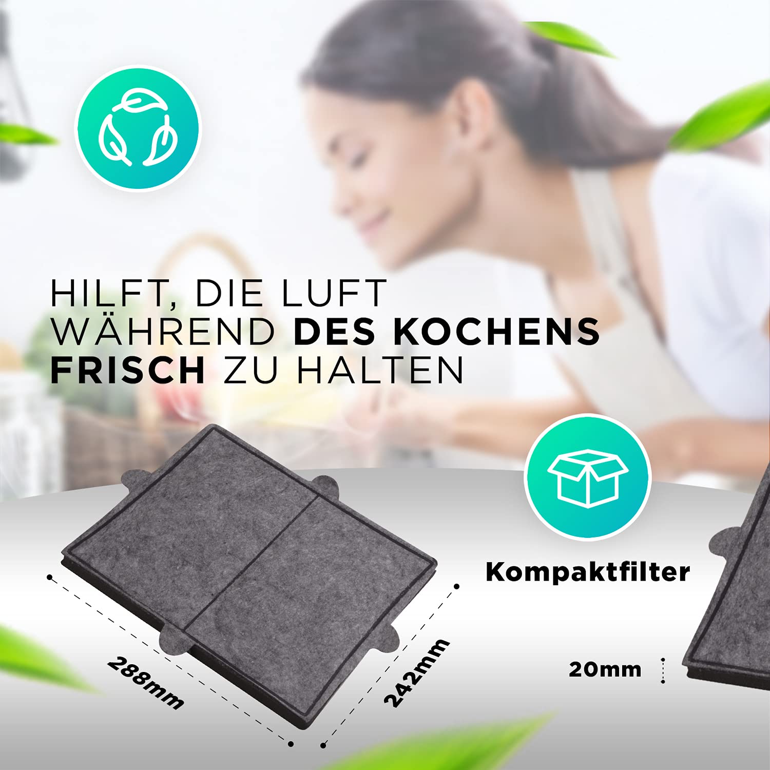 DL-pro Activated Carbon Filter 288 x 242 mm Suitable for Miele 6228731 DKF12 -1 Carbon Filter Filter Odour Filter for Extractor Hood