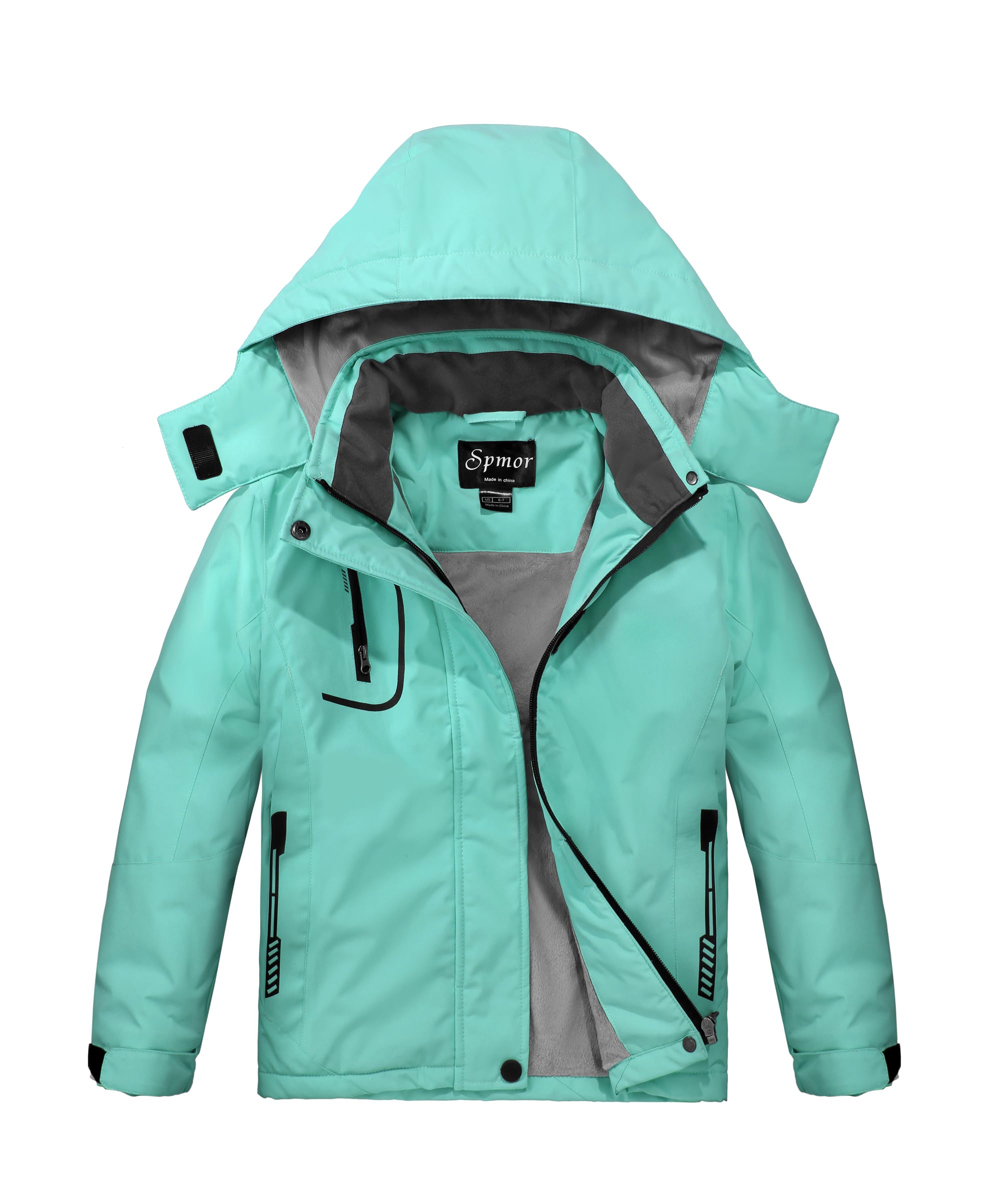 SpmorGirls' Waterproof Ski Jacket Warm Coat Windproof Winter Snowboarding Jacket