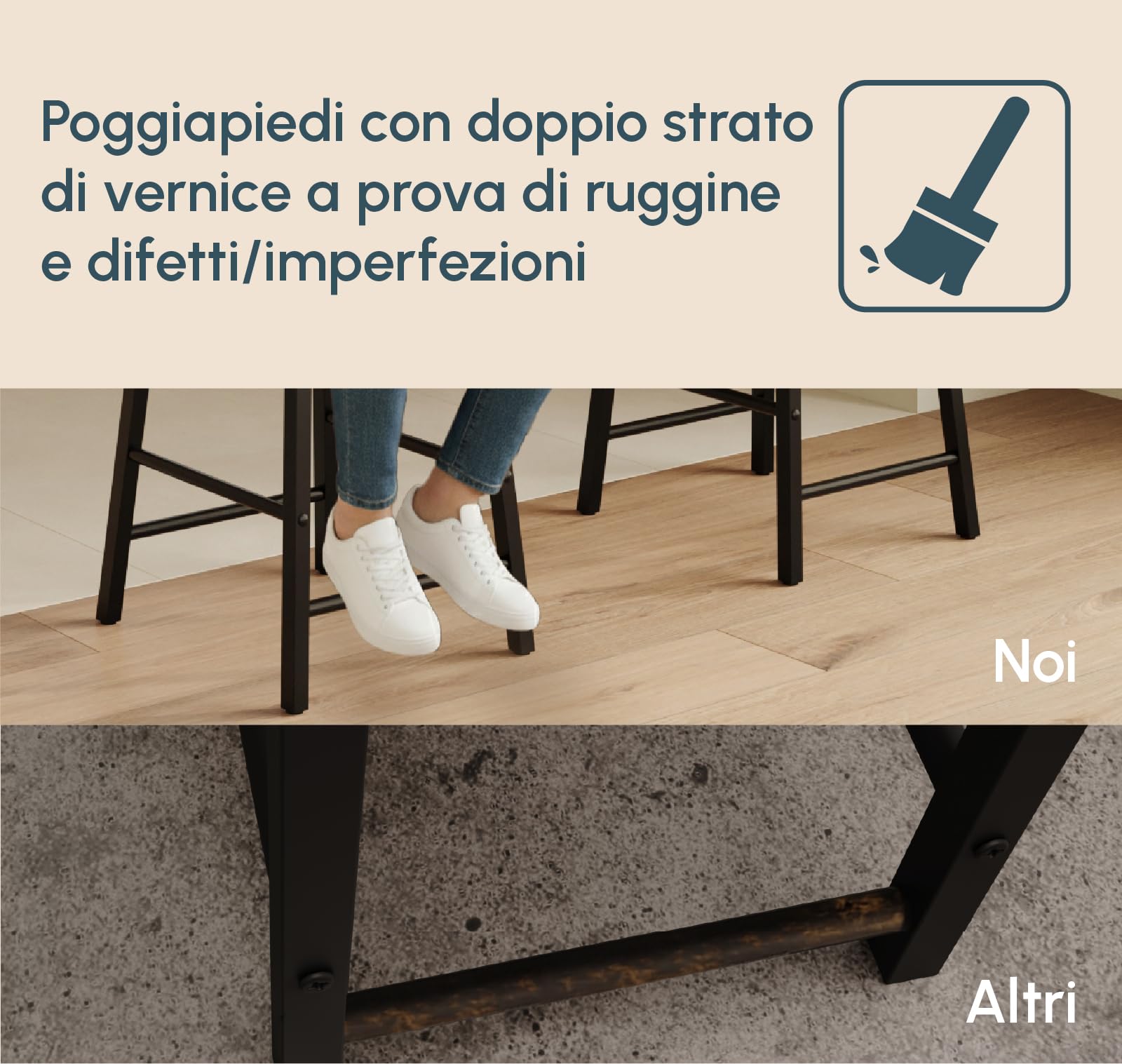 MB Muebles Bonitos, Set 2 Sgabelli Alti da Cucina Lucca, Sgabello da Bar, Moderni, Colore Nero, Struttura in Metallo, Altezza 71cm, per Cucina e Sala da Pranzo.