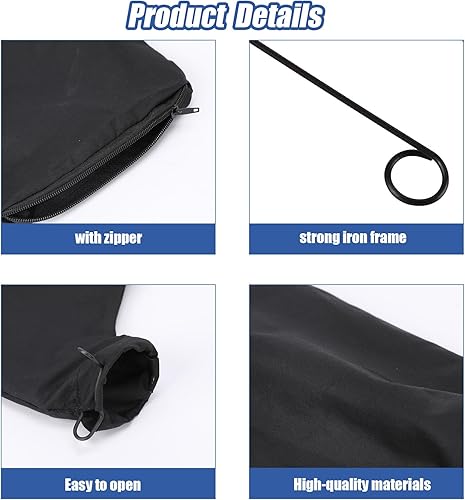 Miniatura 4 de 4 bolsas de recolección de polvo negro para sierra ingletadora, sierra ingletadora, bolsa de recolección de polvo negro, modelo 255 con cremallera y