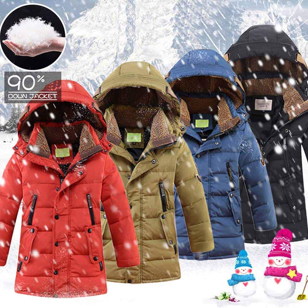 Cappotto con Cappuccio da Ragazzo Giubbotto Trapuntato Parka Incappucciato Inverno 4-13 Anni