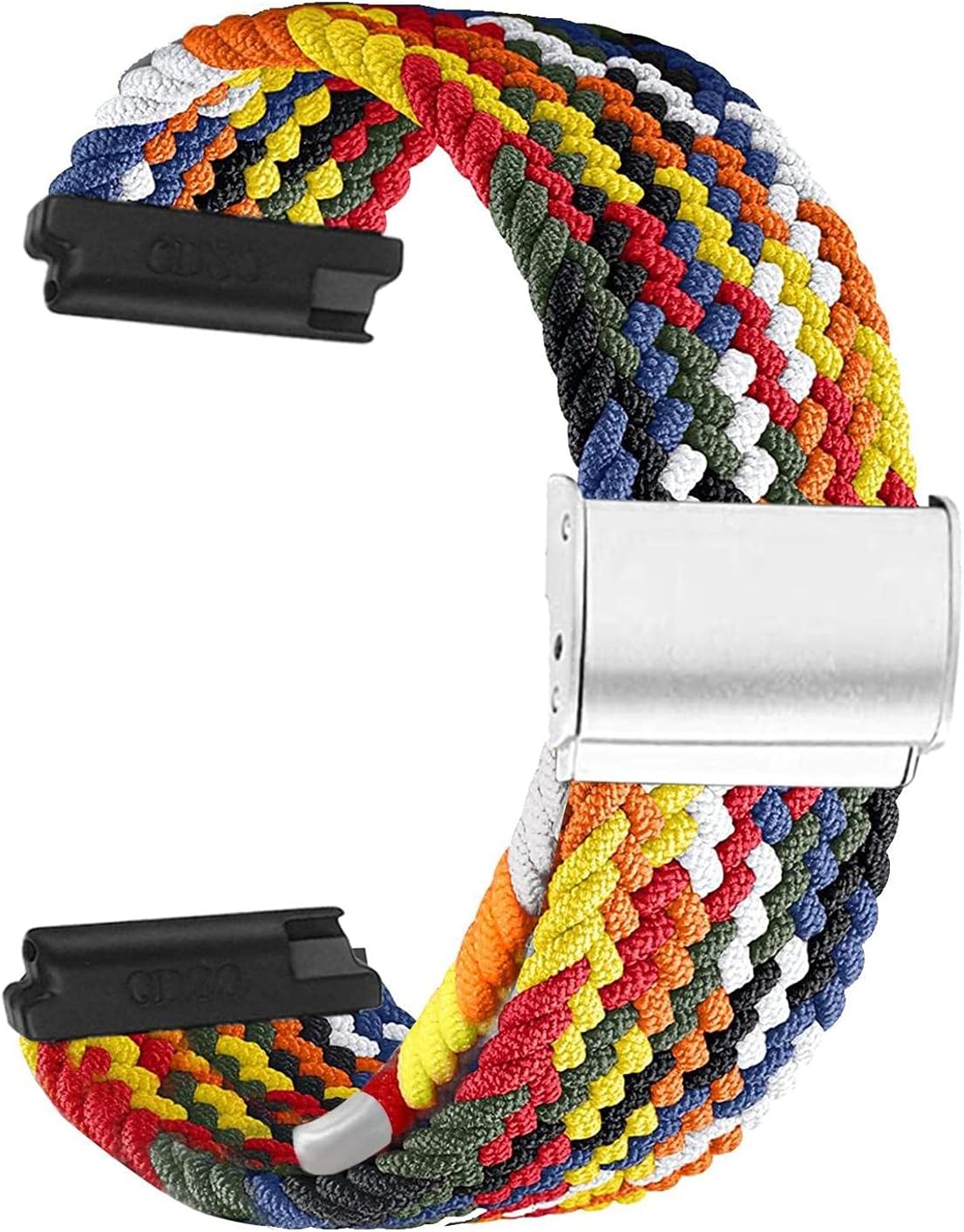 Abanen Braided Loop Elastic Watch Band for Garmin Vivoactive 6/5 / Venu Sq/Venu 2 Plus, 20mm Soft Stretchy Nylon Wristband Strap with Adjustable Clasp for Forerunner 570 42mm image 2