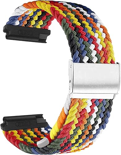 Miniatura 7 de Abanen Correa de reloj para Garmin Vivoactive 5Venu SqVenu 2 Plus, correa de nailon elástica suave de 0.787 pulgadas con cierre ajustable para