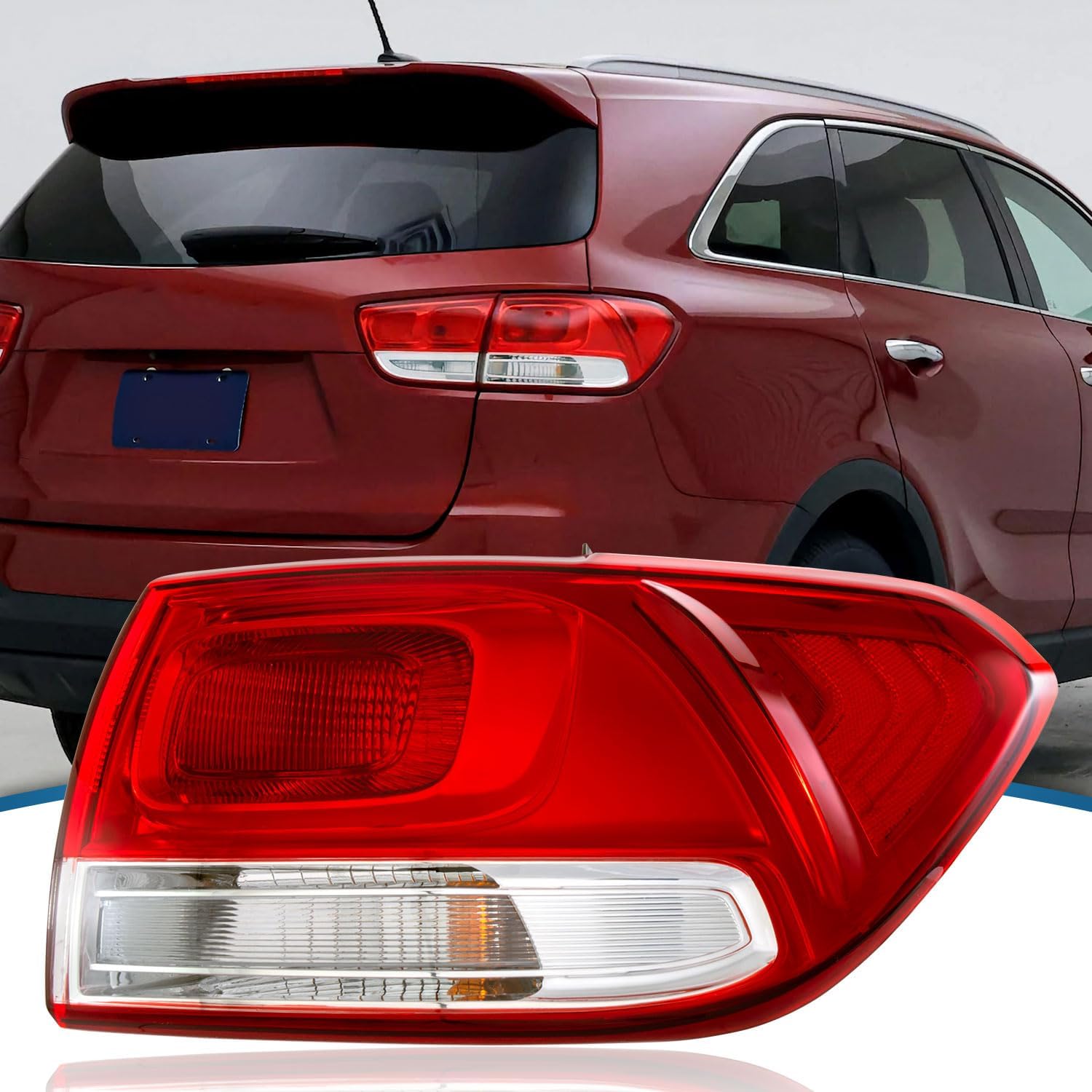 Compatible with 2016-2018 Kia Sorento L/LX/EX Halogen Outer Tail Light Low Configuration 92401-C6000 92402-C6000(Driver & Passenger Side)