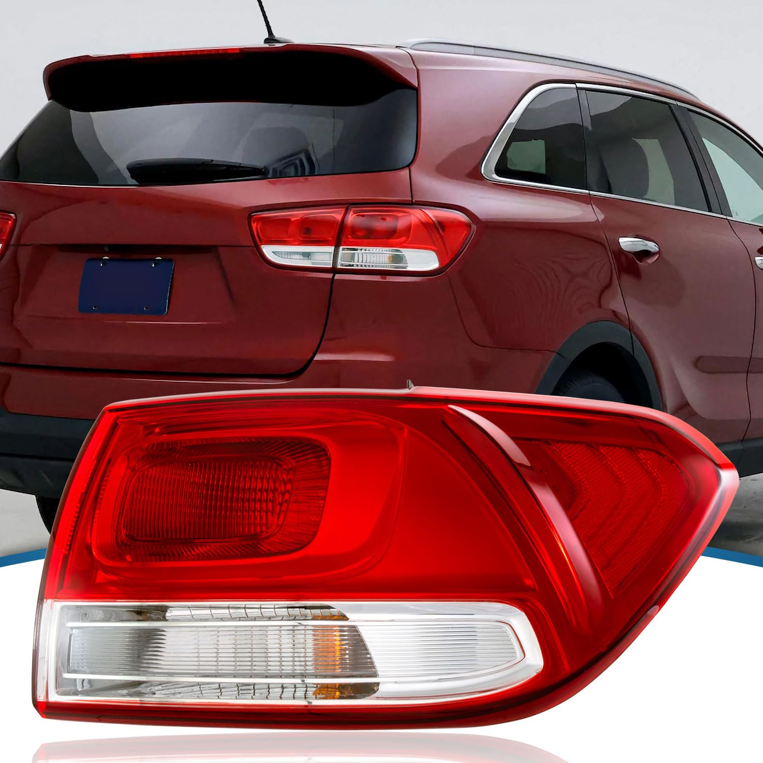 Tail Lights Applicable for 2016-2018 Kia Sorento L/LX/EX Rear Lamp with Halogen Blubs（Passenger Side）