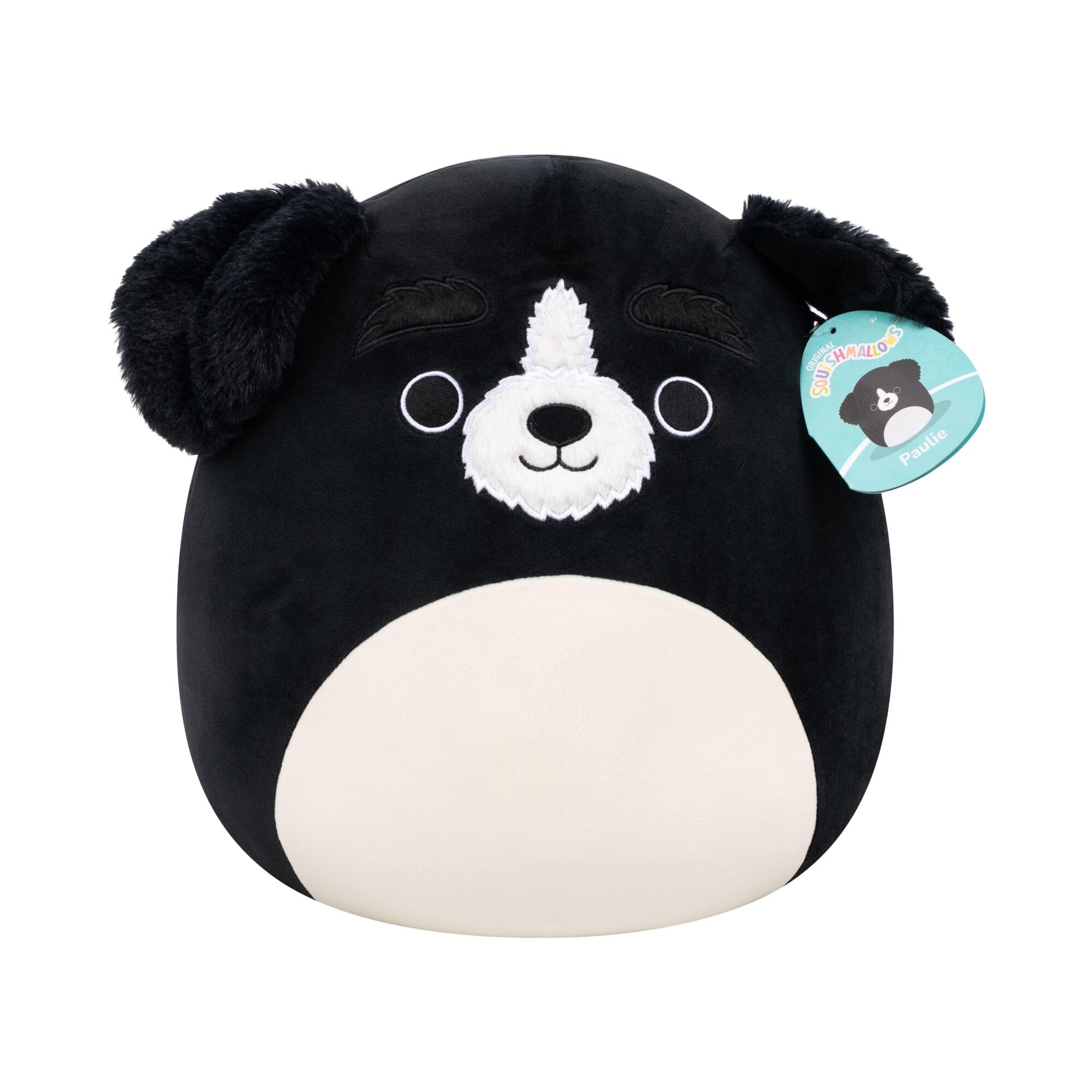 Squishmallows Original 12-Inch Paulie the Black Fuzzy Dog | Collectable Cute Plush Toy, Cuddly Toys for Children, Soft Toys, Cute Teddies Suitable for Girls and Boys Ages 3