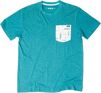 KAVU Pop Pocketo Tee Cotton T Shirt - Beach Tee - Paddle Falls - XL