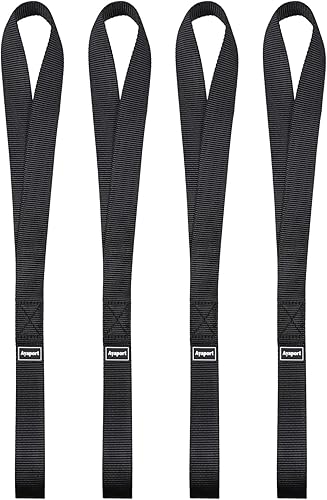Ayaport Correas de amarre de bucle suave de 18 pulgadas, color negro, 4500 libras de resistencia a la rotura para asegurar cuatrimotos, UTV,