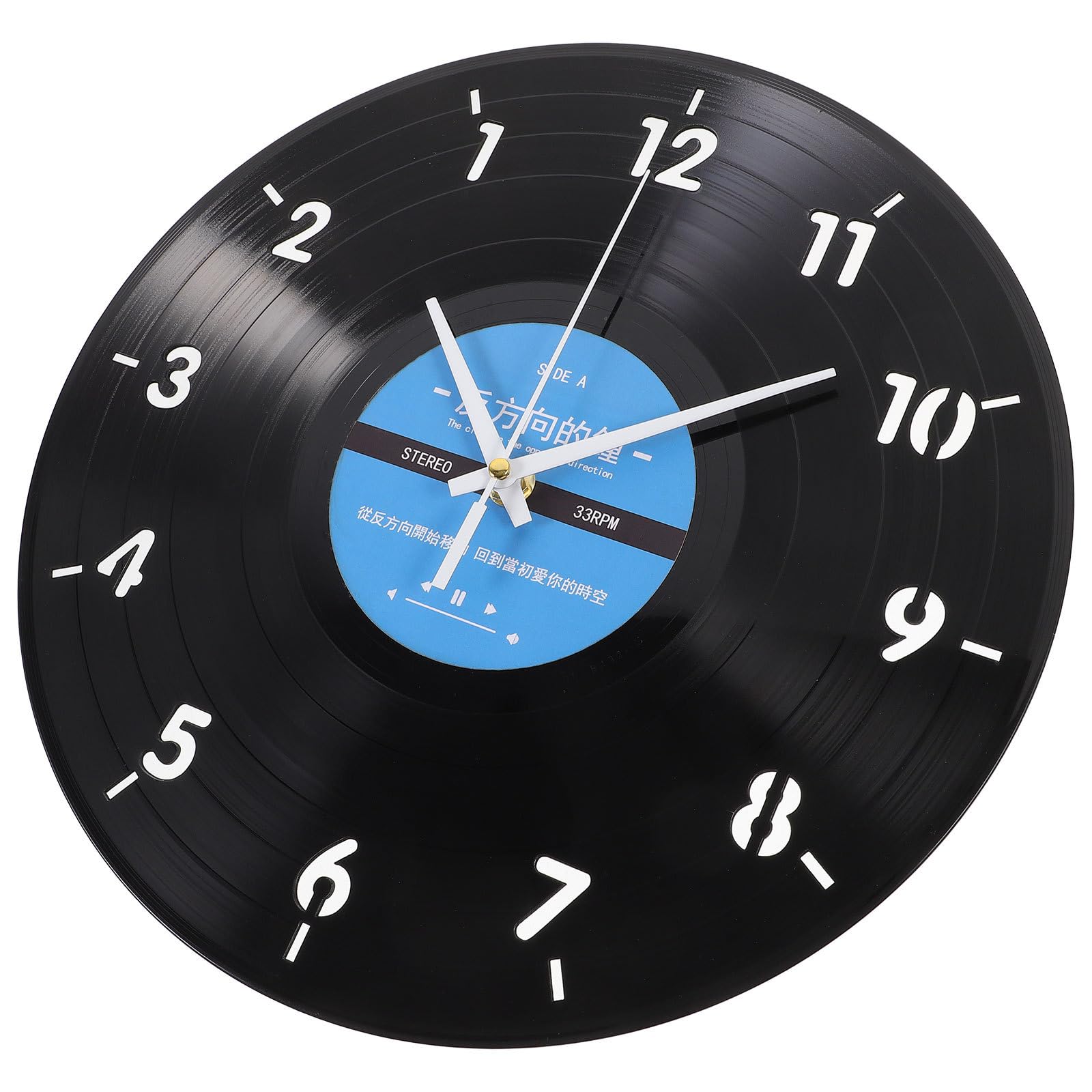Horloge murale vintage inversée en vinyle pour une ambiance rétro unique dans votre salon