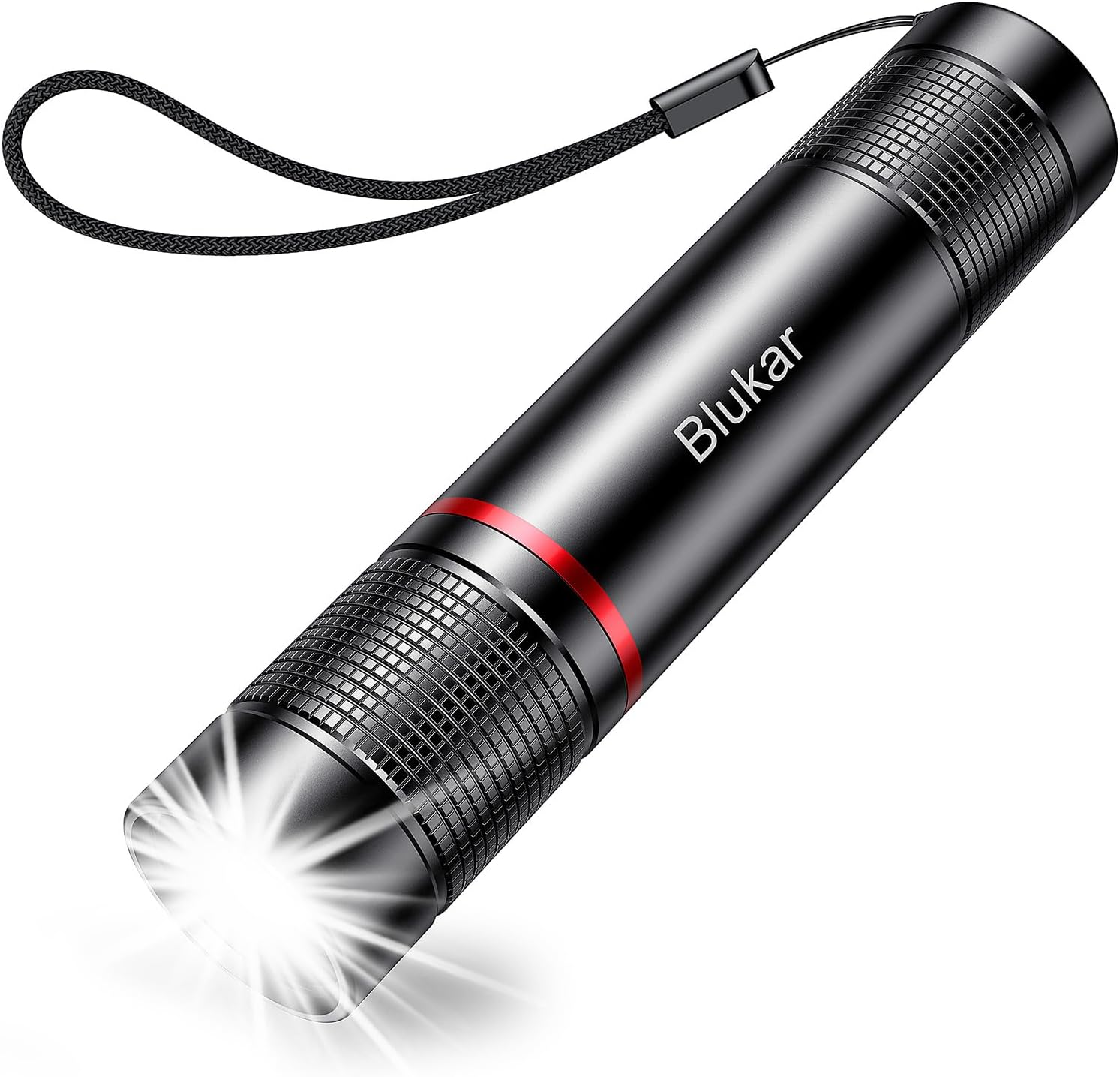 LED Torch Rechargeable, 2000L Super Bright Adjustable Focus Flashlight, 4 Lighting Modes, Long Battery Life, Waterproof Pocket Size Torch for Power Cuts, Emergency, Camping, Hiking, Outdoor