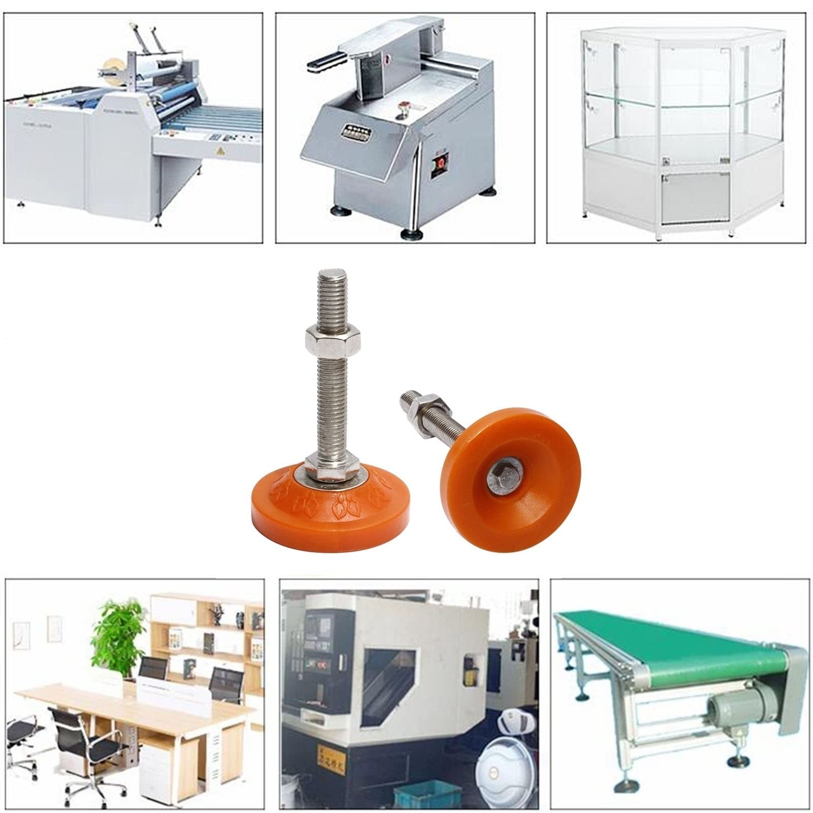 BREAKA Niveladores de Patas Ajustables de 6 uds., pies niveladores de Longitud de Rosca de 100mm, niveladores de Muebles Resistentes for Muebles y Equipos mecánicos (Size : D80XM12X100MM)