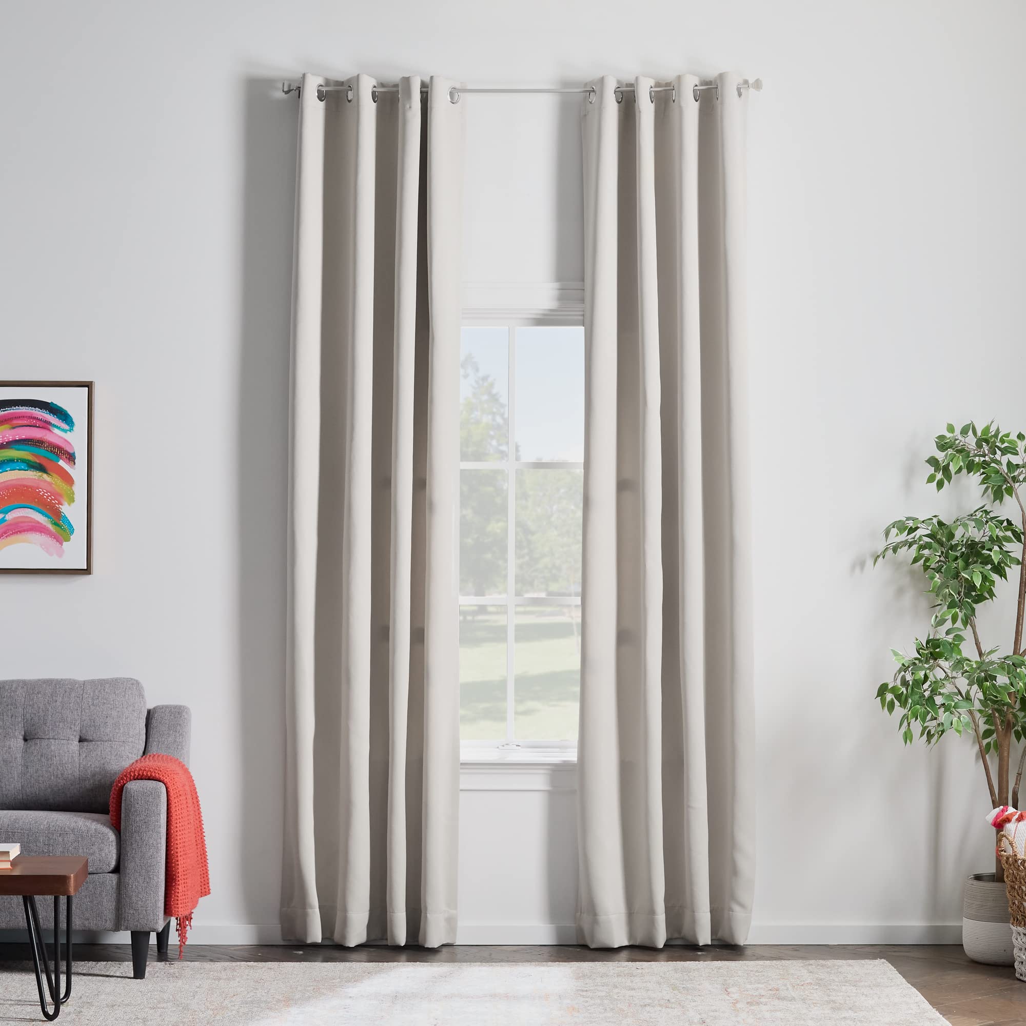 Linenspa%85 Karartma Perdesi 2 Panelli Set; Beyaz Perdeler 250 cm Uzunluk; Isı Yalıtımlı, Gürültü Azaltıcı