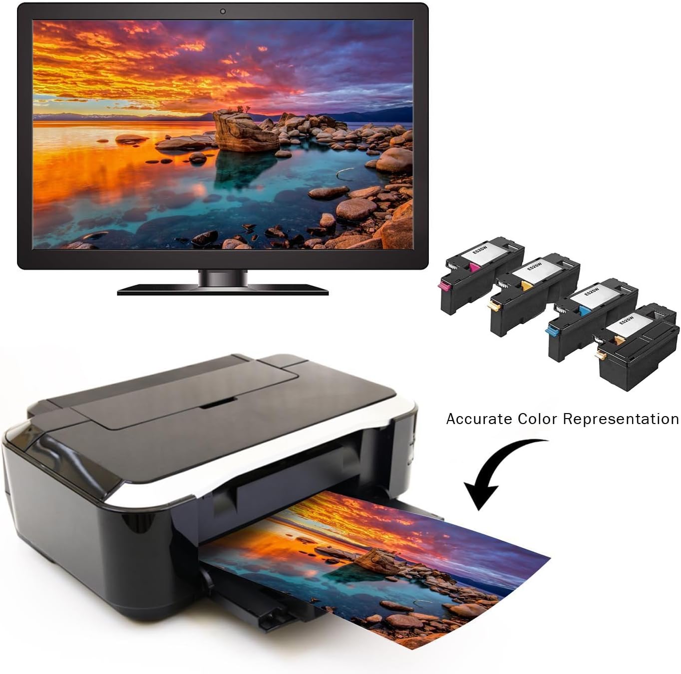 Limeink Compatible Toner Cartridge Replacement for Dell E525W Toner Cartridges for Dell E525w Cartridge E525w e 525w H3M8P Ink for e525 for e 525w 4 Pack