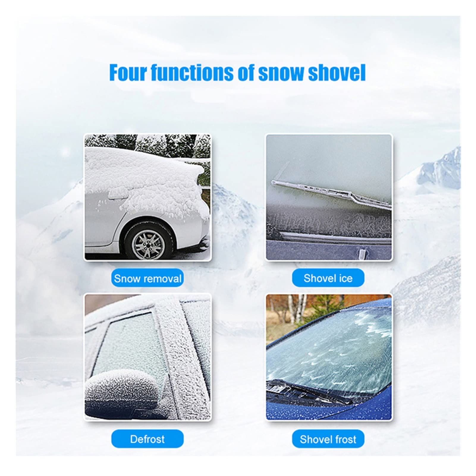 Brosse à Neige 3 en 1 pour Pare-Brise 3 en 1 Pelle à Neige grattoir à Glace Brosse à Neige avec poignée en Mousse épaisse Compatible avec Les Voitures, camions, fenêtres, Outils de Nettoyage de vitr