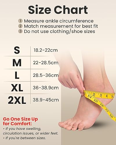 Miniatura 28 de KEMFORD Manga de compresión para el tobillo, tirantes para fascitis plantar, calcetines de compresión de punta abierta para hinchazón, esguince