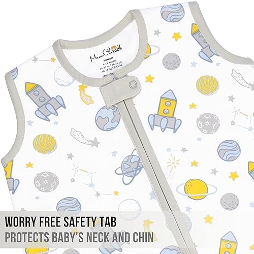 Miniatura 8 de Mama Cheetah Saco de dormir para bebé de 0.5 TOG, Manta Portátil de Algodón Orgánico para Bebé con Cremallera Bidireccional, Saco de Dormir de