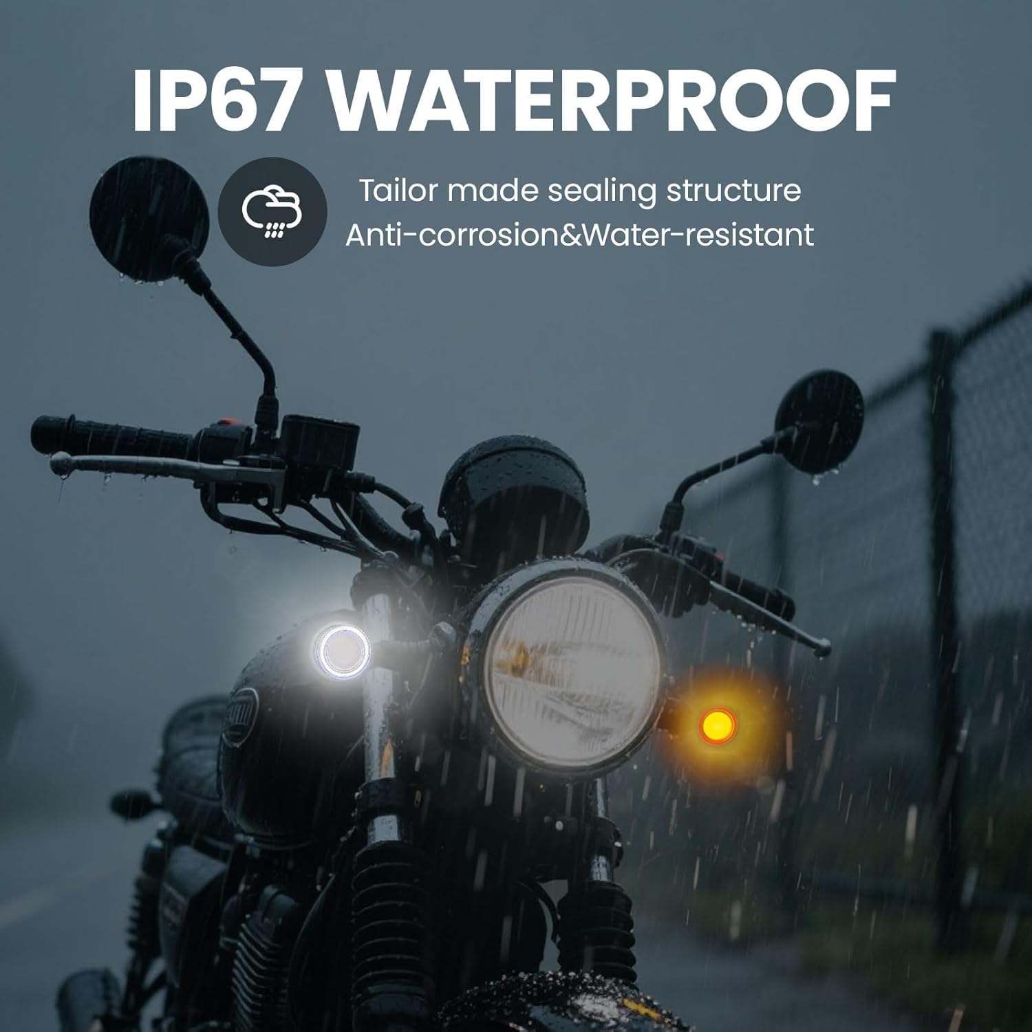 Motorcycle Turn Signals - 2PCS Chrome Bullet LED Front Lights Motorcycle Blinkers Indicator Tail Lights Compatible with Honda Yamaha Suzuki Kawasaki Harley Sportster Dyna